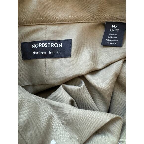 New ~ NORDSTROM ~ Trim Fit Non-iron Dress Shirt Size 16.5 (32/33) SUPIMA Cotton - Picture 5 of 5